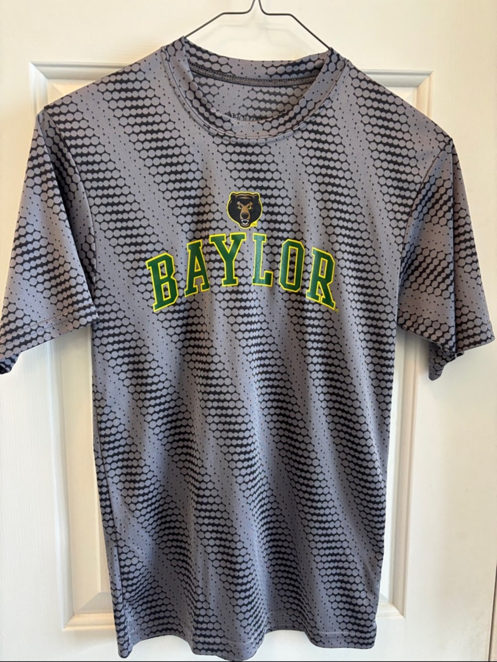 Holloway Gray Baylor Dotted Short Sleeve Tee with Green & Yellow Logo